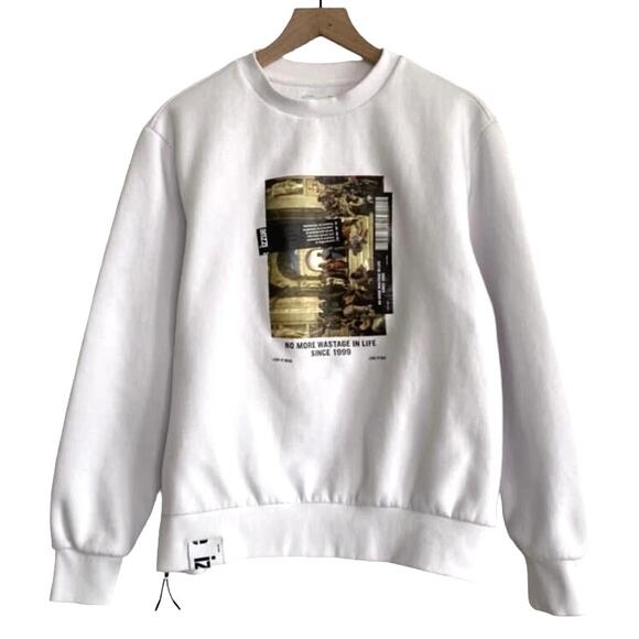 IZZUE White Crewneck Sweatshirt Size 4 - Picture 1 of 9